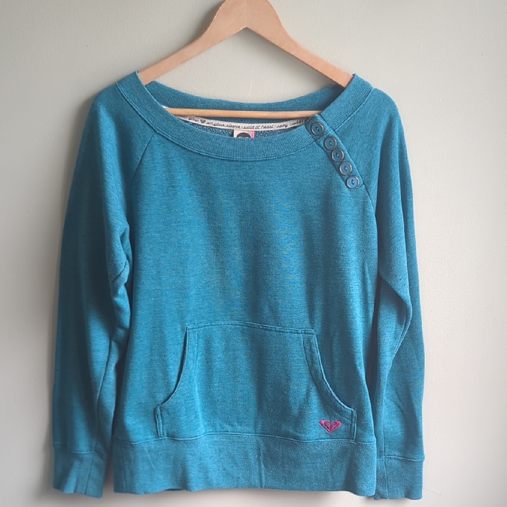 Roxy. Vintage Teal Fleece-Lined Top. Size Medium***